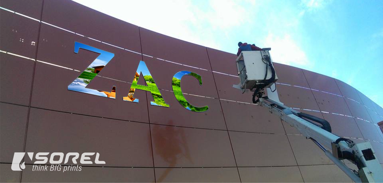 Alucobond Printed Letters and installed on the wall
