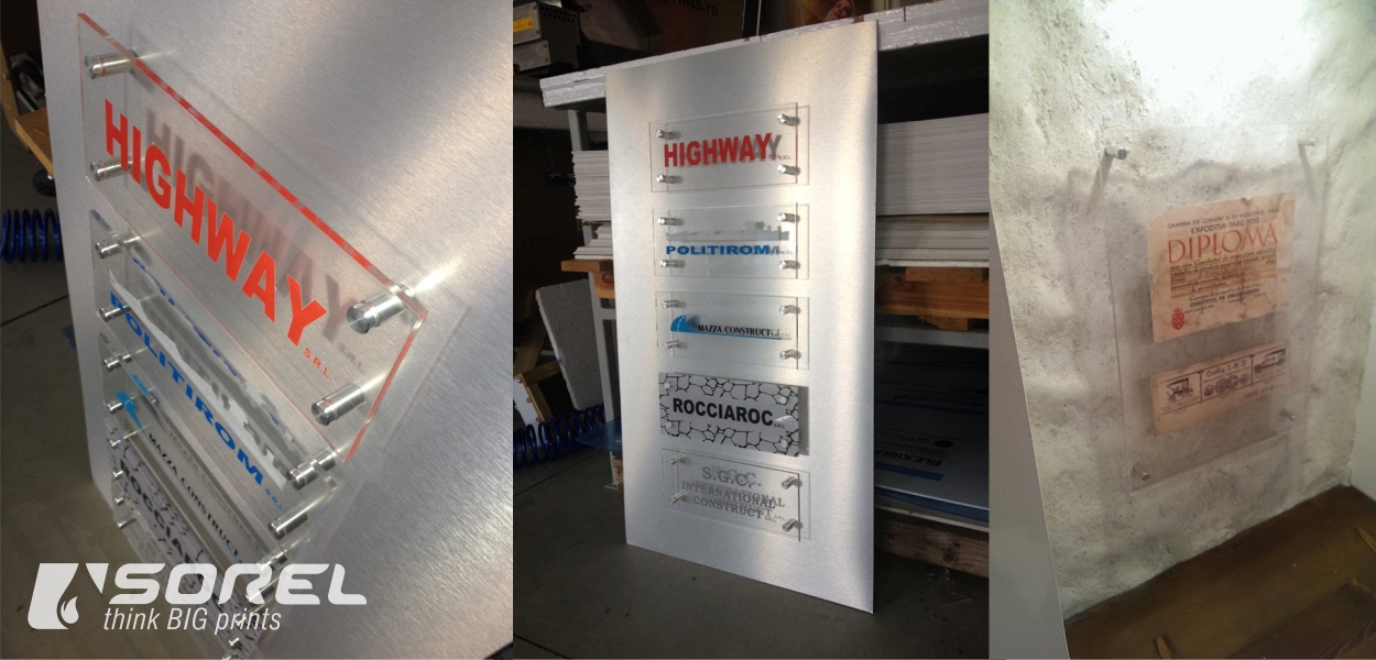 Direct Prints on Transparent Plexiglass, mounted on the wall with Interlock Standoffs